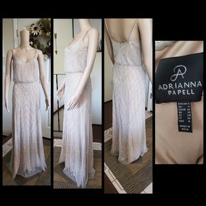Adrianna Papell diamond beaded blouson dress